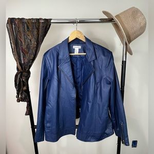 Blue Jessica London Leather Jacket